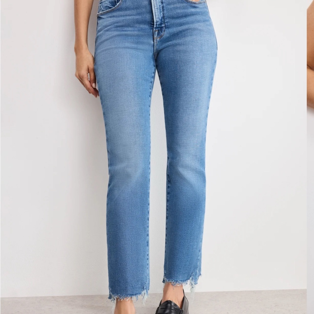 Good American GOOD LEGS STRAIGHT JEANS GSPFH94 BLUE449 Size 00 Inseam 27.5